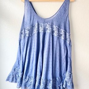 Free People | Lace Detail Flowy Tank Top